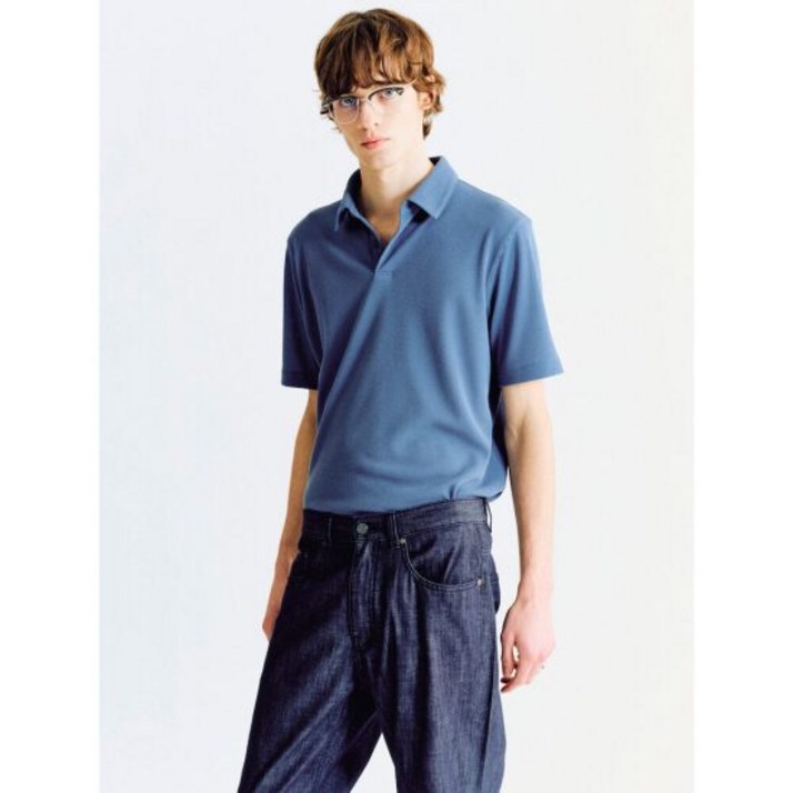 로가디스 폴리 스트레치 반팔 칼라넥 티셔츠  블루 RY5342PL3P 796527