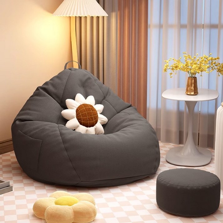 FONOW 빈백 솔리드 슬립온 소파 다다미 패브릭 가정용 거실 베란다 캐주얼 탈부착 가능 1인 소파