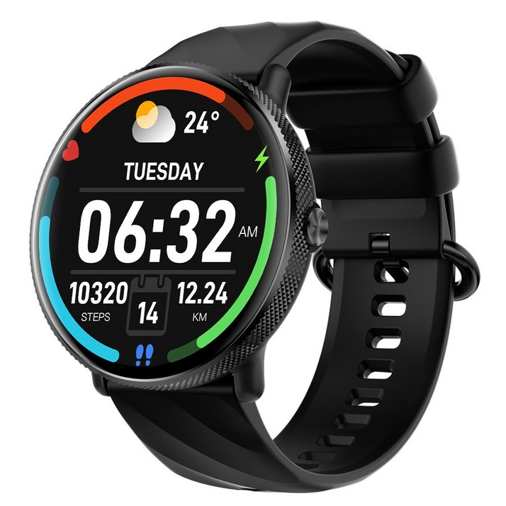 한정특가 55900원 와피크 AMOLED 통화가능 1.43인치 스마트워치 Y8, 블랙, 3.64cm