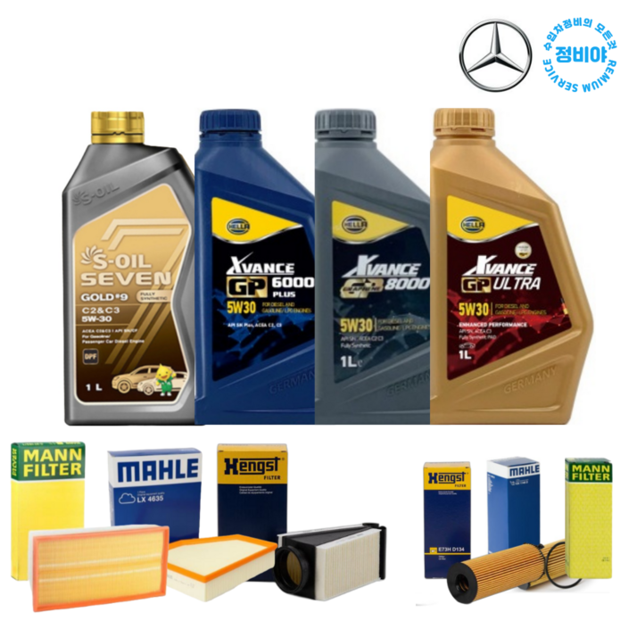 벤츠 C클래스 (14년-23년) 엔진오일 세트 C200 C250 C220D W205 (14년-23년), 1개