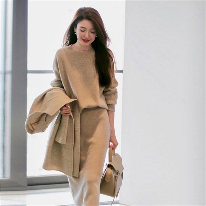 루스리더 여성 봄 스커트 엘레강스 투피스 상하세트 E1137