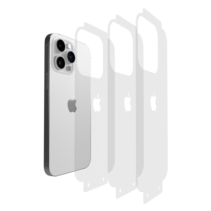 프리즘엑스 로고가 보이는 아이폰 후면필름 3매입 + 부착 가이드