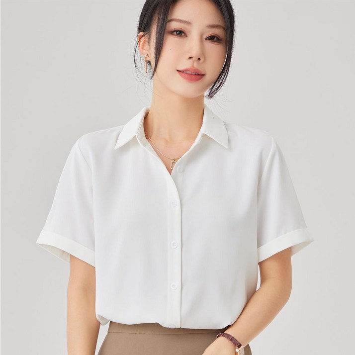 YAMANMAN 데일리룩 여성 블라우스 반팔 셔츠 YAMANMAN 데일리룩 여성 블라우스 반팔 셔츠
