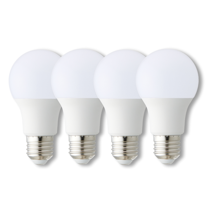 히포 LED 전구 램프 4개 묶음 히포LED 벌브 전구 8W 10W 12W 14W 18W E26, 1세트, 주광색