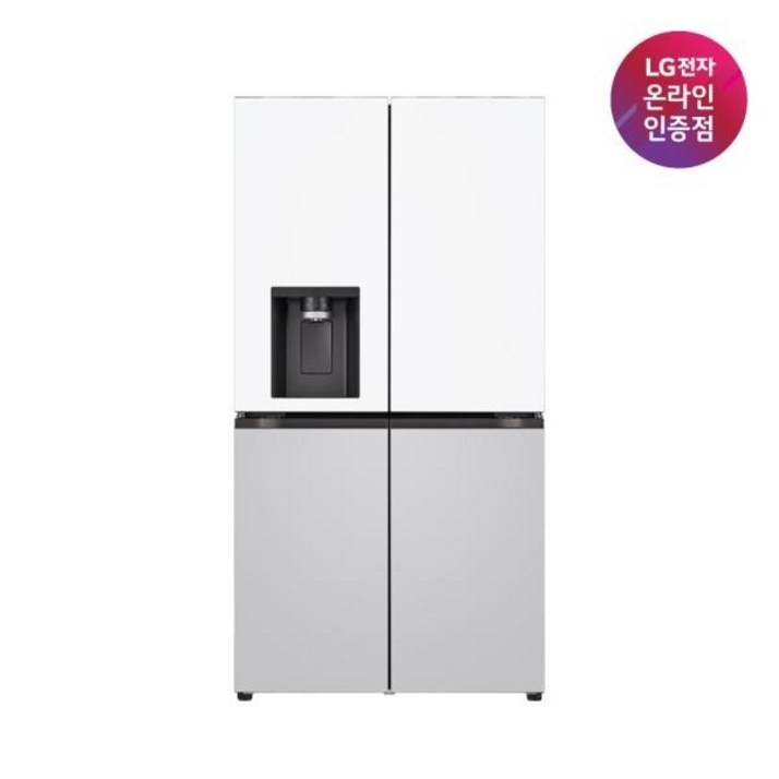 (LG전자) DIOS(디오스) 오브제컬렉션 STEM 얼음정수 4도어 냉장고 820L (크림화이트/크림그레이/J825MHR042)