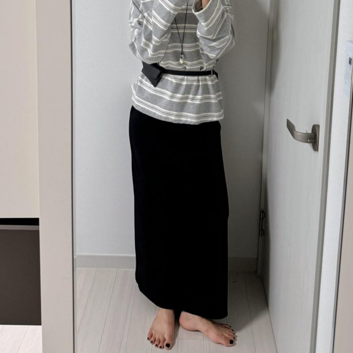 어서스 여성의류 메탈 참 스트링 로우 맥시 롱 스커트 데일리룩 코디