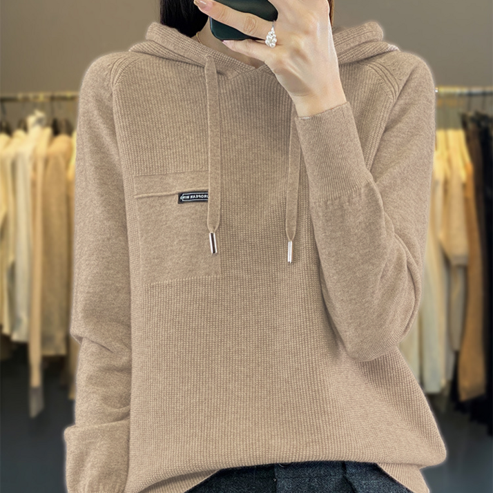 데일로엔 여성 패치 니트 후드티