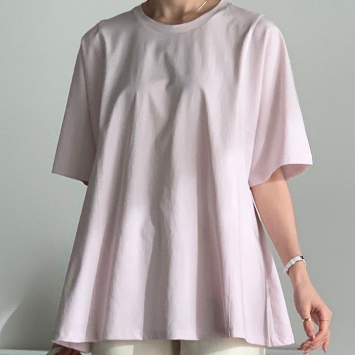 훌티셔츠 여리여리티 기본티 오버핏 무지 라운드 반팔