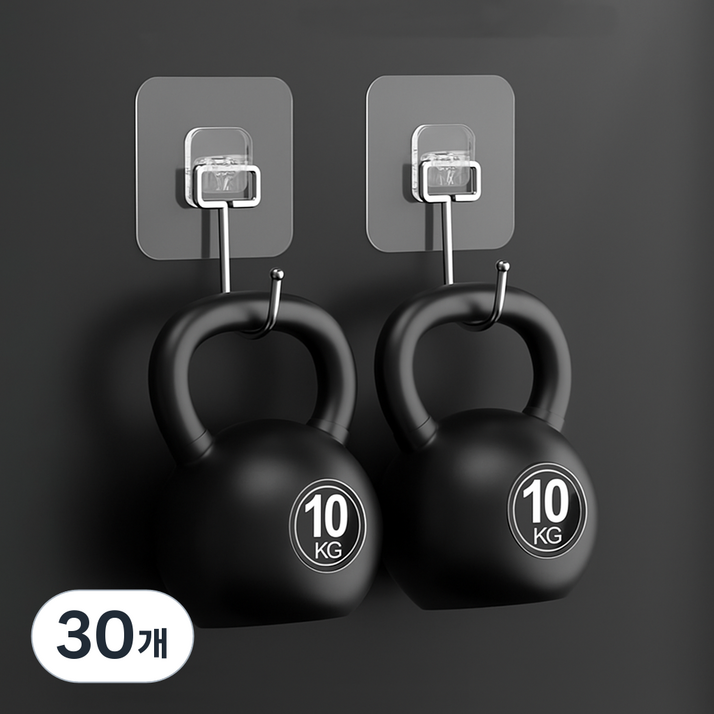 엔웨스트 초강력 접착식 후크, 30개, 투명