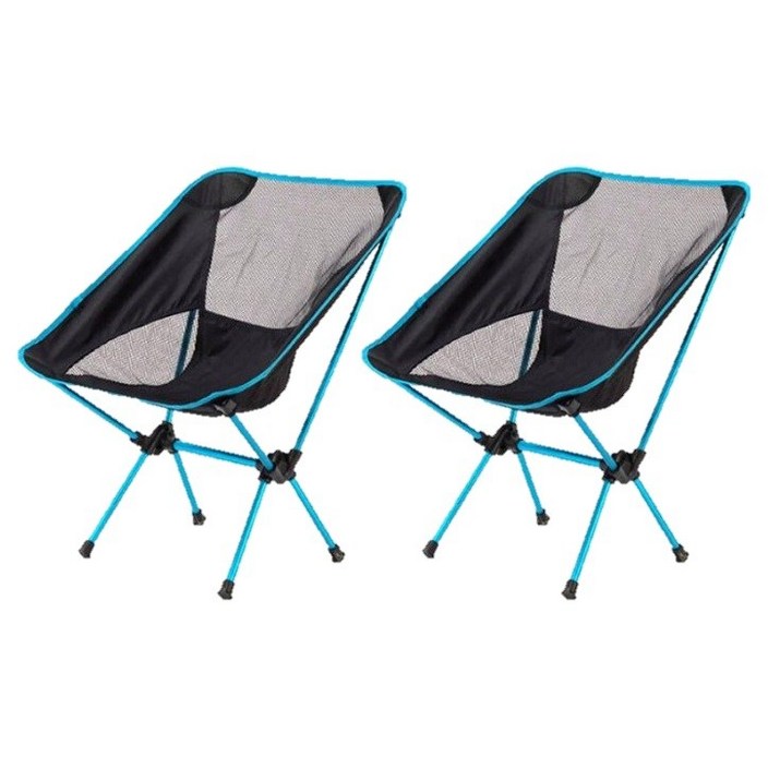 올라운더 초경량 폴딩 캠핑 낚시 의자, 블루, 2개 7330400972