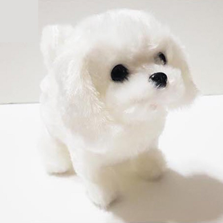UB toy 움직이는 강아지 인형, 화이트, 1개, 16cm