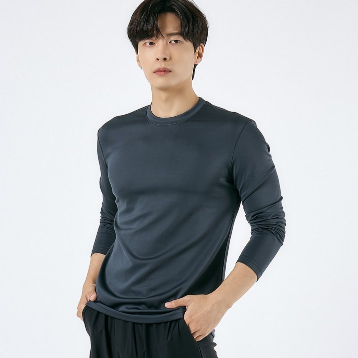 엘엑스티 국내 생산 머슬핏 에어로실버 기능성 두꺼운 긴팔 티셔츠