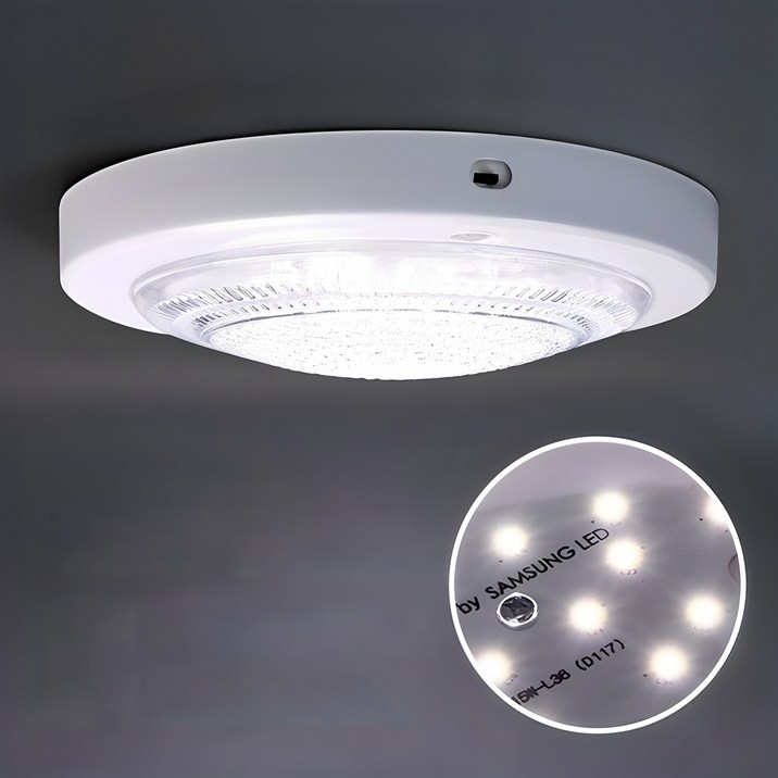 LED 원형 현관 계단 복도 베란다 건식 센서등 15W