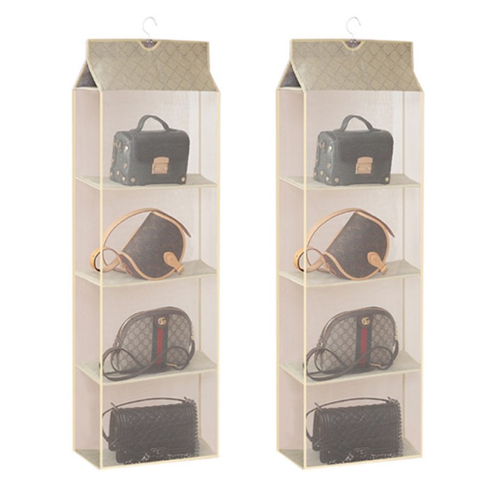 마켓피오 메쉬 가방 보관함 4단, 베이지, 2개