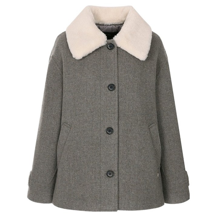 올리브데올리브 여성용 털 카라 핸드메이드 코트