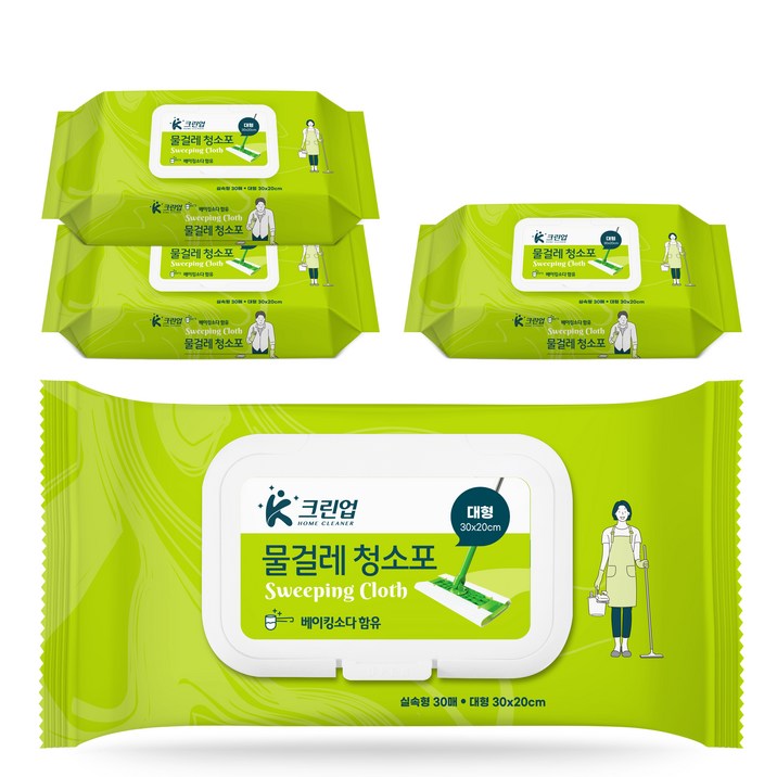 케이크린업 물걸레 청소포 대형 30매, 4개 케이크린업 물걸레 청소포 대형 30매, 4개