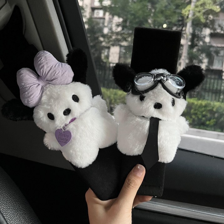 코차이 차량용 강아지 인형 안전벨트 어깨패드 귀여운 캐릭터 쿠션 1+1