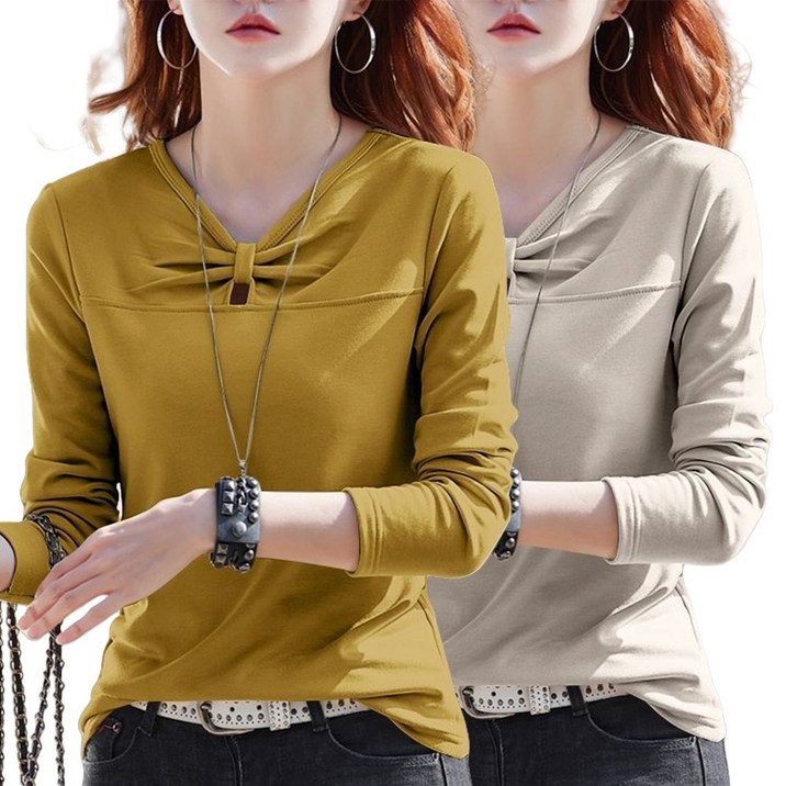 1+1 여성티셔츠 셔츠 긴팔티 블라우스 맨투맨 티 데일리 캐주얼 NJI4579 33