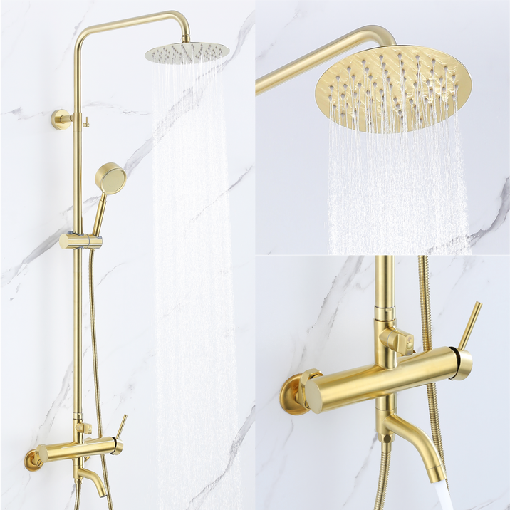 준앤코 스테인리스 해바라기샤워기 샤워수전 SRS01, 1세트, 골드