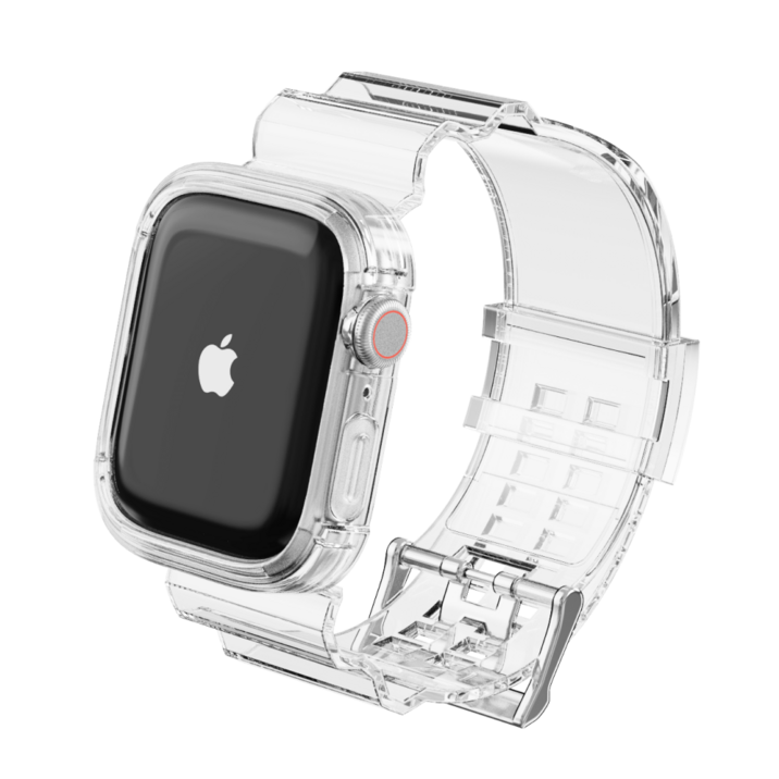 디버스 스마트 애플워치 일체형 투명 스트랩 케이스, 클리어, 1개