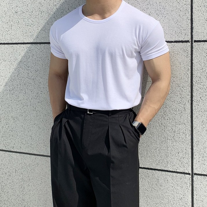 어둑 머슬핏 쿨링 텐셀 U넥 반팔티 5color 어둑 머슬핏 쿨링 텐셀 U넥 반팔티 5color