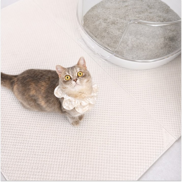 냥쌤 캐치매트 고양이 모래 사막화 방지 매트 화장실 패드, 4개, 롱타입