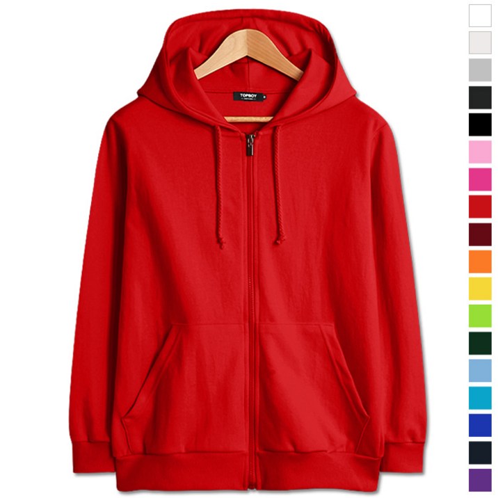 남녀공용 특양면 무지 후드집업 (AB003)