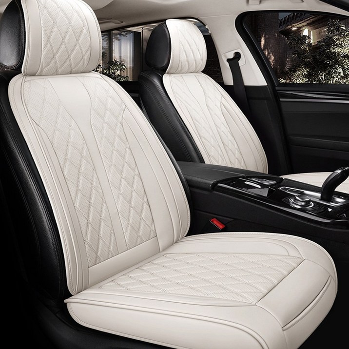 쏘렌토시트카바방석 쏘렌토R MQ4 하이브리드 올뉴 더뉴 XM3 트레일블레이저 풀커버 운전석 조수석 뒷좌석 의자시트보호 보조 2p 3p 여름 겨울 봄 가을 사계절용, 앞좌석-코튼베이지, 1개