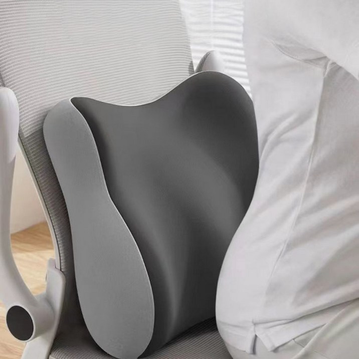 파인더룸 편안한 사무실 바른자세 등받이 허리 쿠션, 블랙그레이