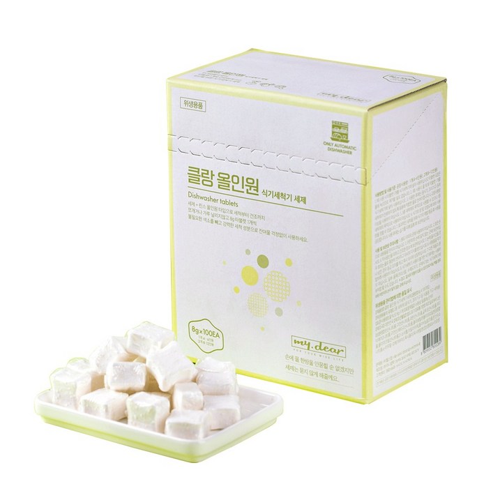 마이디어 클랑 올인원 식기세척기 세제 타블렛형, 8g, 100개