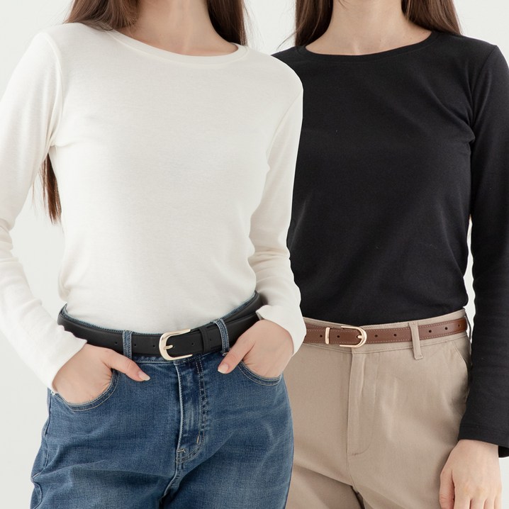 ELLE PARIS 데일리 긴팔 잔골지 기본 티셔츠 2pc set ELLE PARIS 데일리 긴팔 잔골지 기본 티셔츠 2pc set