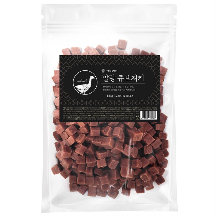 개기월식 강아지 말랑 큐브 져키, 오리고기, 1.1kg, 1개