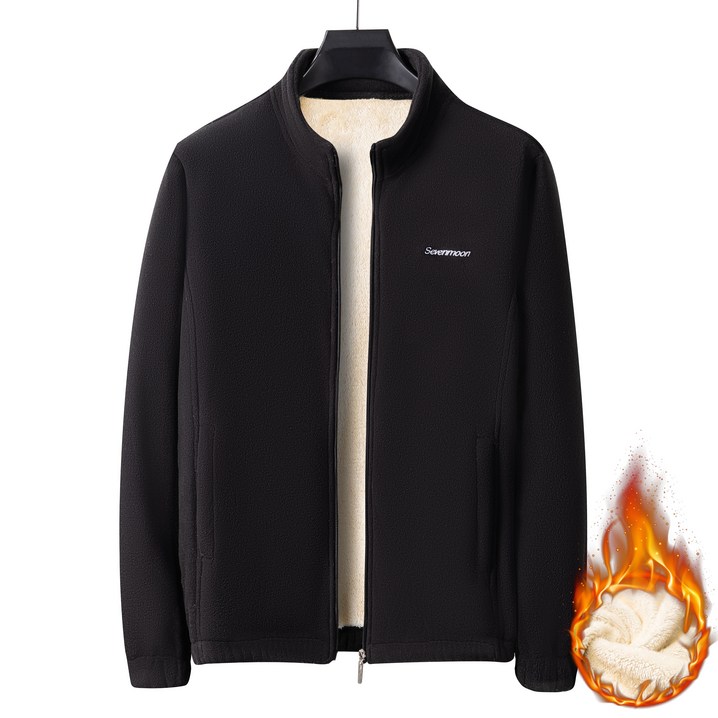 남성 베이직 이중보열 플리스 자켓 점퍼 양털  후리스 집업  빅사이즈 Sevenmoon