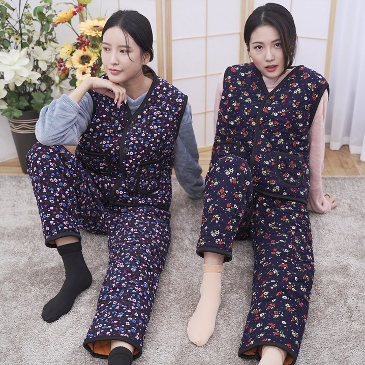 더봉 방한 기모 누빔바지김장바지할머니바지