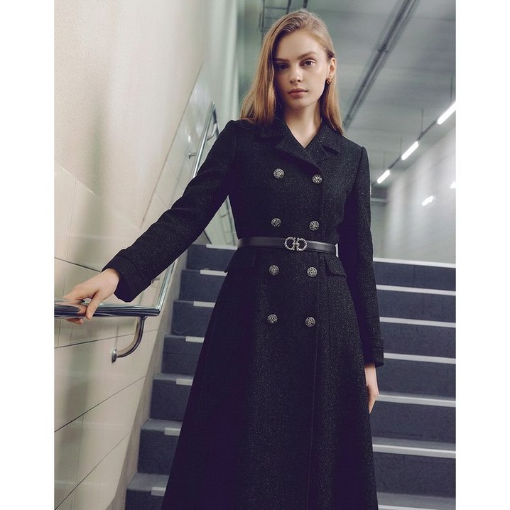 데코 본사직영 더블버튼 울 메탈 원피스FDOWD4906W