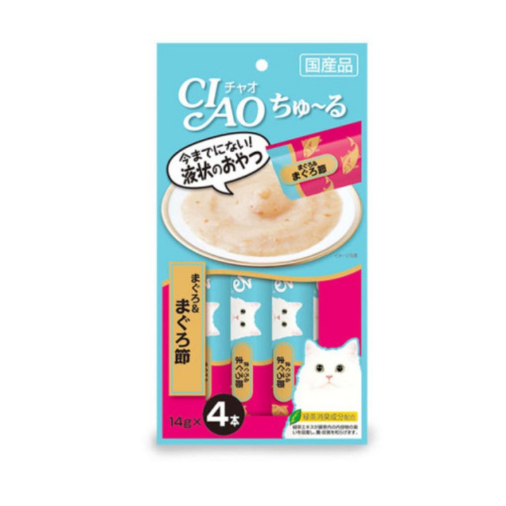 이나바 고양이 챠오츄르 간식, 참치+참치포, 1팩 20230610