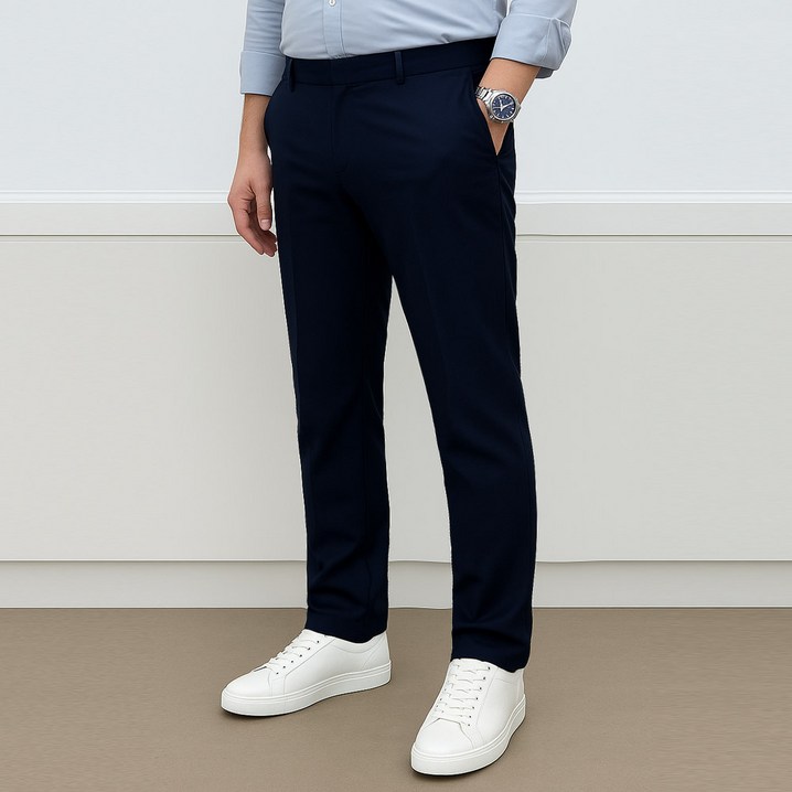 빅사이즈 남성 여름 3042 허리밴딩 캐주얼 스판 정장바지 시원한 신사바지 기지바지