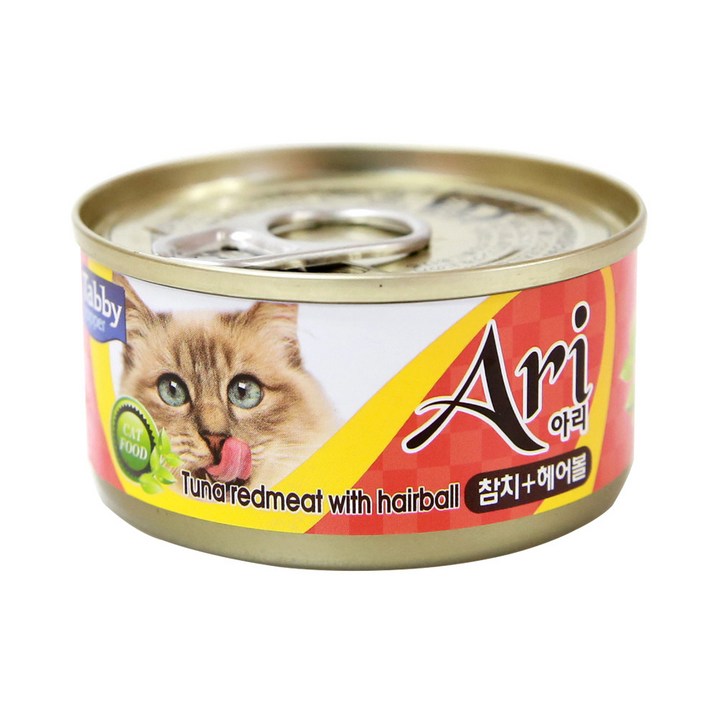 테비 아리캔 80gx24개 고양이 간식캔, 아리캔 헤어볼 80g x 24개