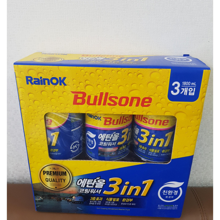 BULLSONE 불스원 에탄올 코팅워셔액 1.8L X 3PK 워셔액 발수코팅워셔액 자동차워셔액 에탄올워셔액 대용량