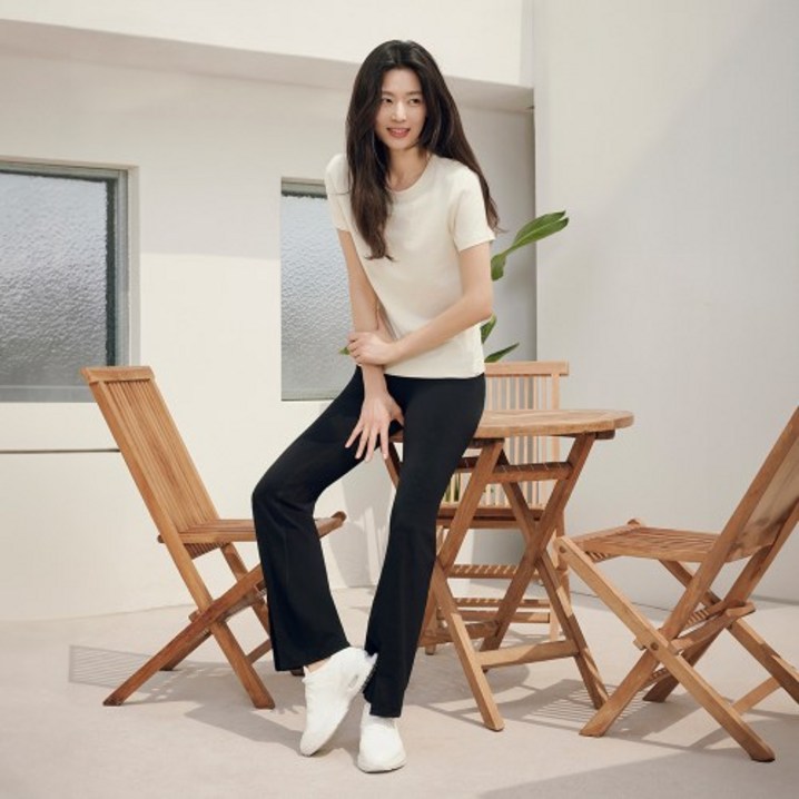 안다르 andar 에어쿨링 프론트 슬릿 부츠컷 레깅스 숏블랙 ALPPT02BLK 202478