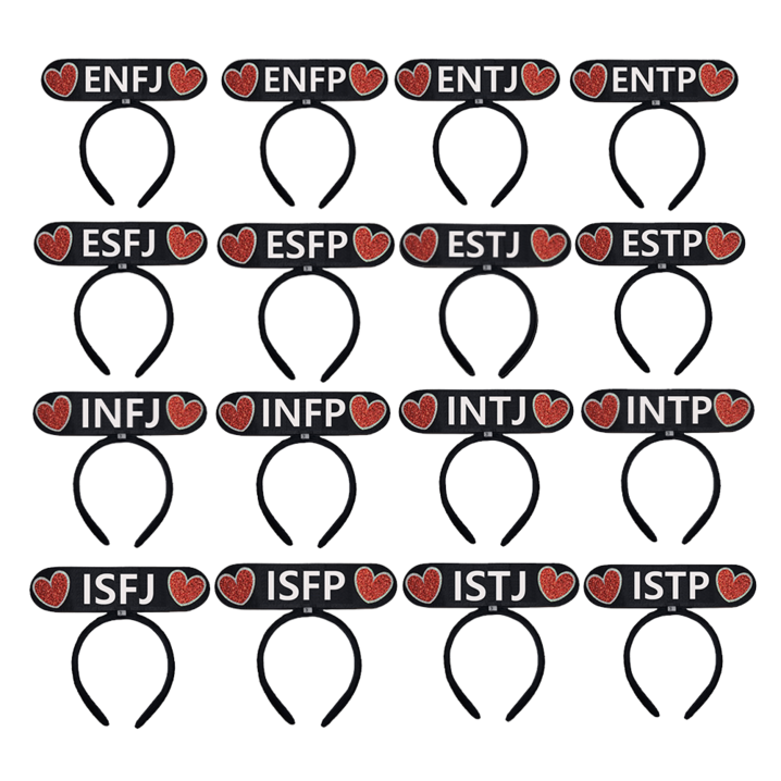 MBTI 머리띠 양면 16개 한세트 생일 인생네컷 소품 MBTI 머리띠 양면 16개 한세트 생일 인생네컷 소품