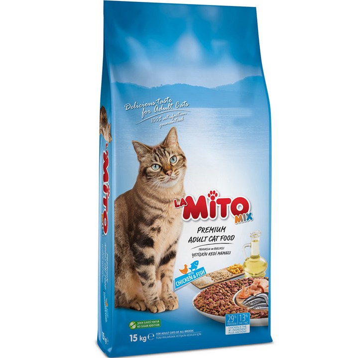 미토 어덜트 고양이 9가지 성능 건식사료, 닭, 15kg, 1개