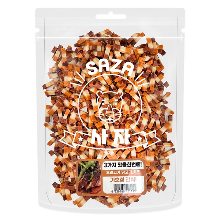 사자 강아지 쓰리콤보 훈련용 테이스트 큐브형 간식, 1개, 1kg, 혼합맛(오리고기/닭고기/치즈)