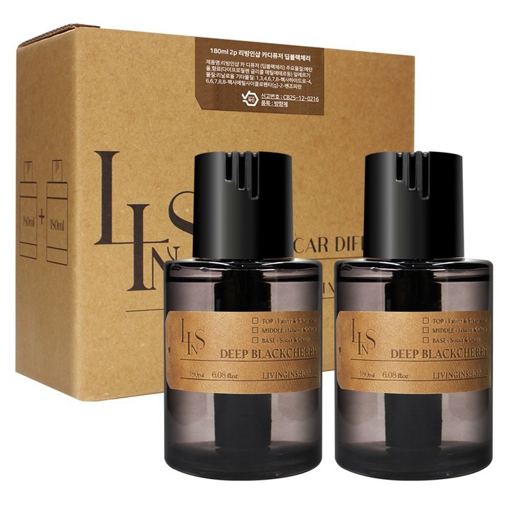 리빙인샵 고급형 차량용 솜 디퓨저 180ml x 2p
