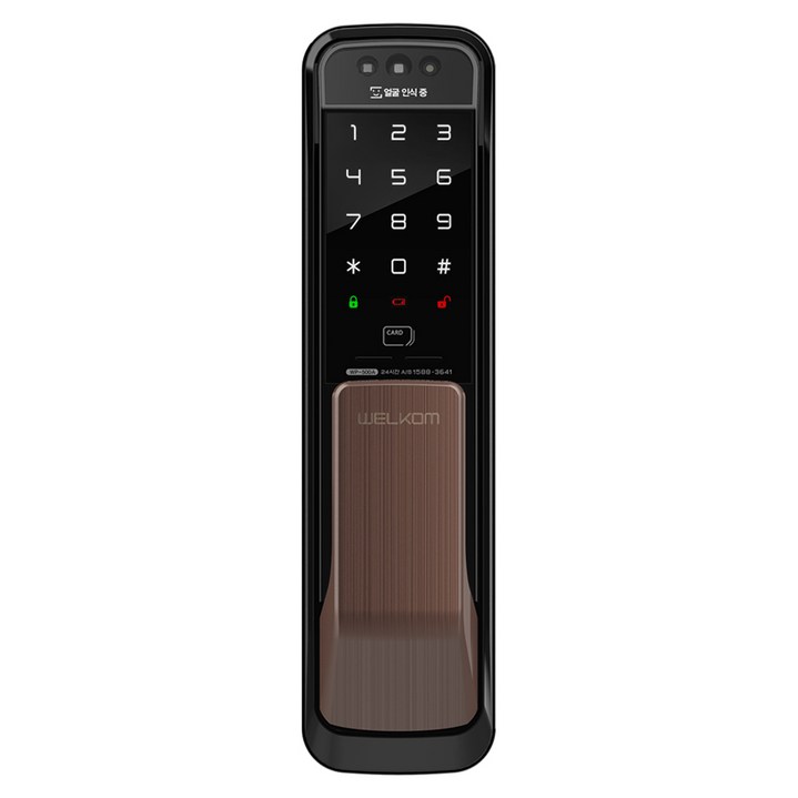 웰콤 솔리티 얼굴인식 무타공 푸시풀 도어락 WP-500A