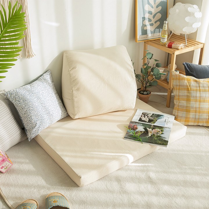 뜨란채 탄탄한 메모리폼 절방석 좌식 108배 기도방석 순면 대방석 대형, 순면 라인아이보리