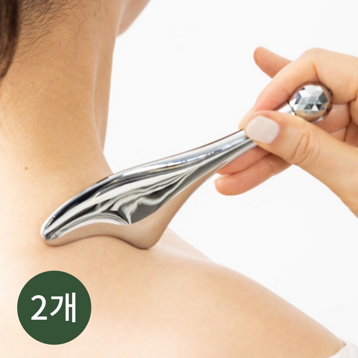 승모근괄사 괄사마사지기 두피 바디 얼굴 괄사 하트 롤러 괄사, 실버