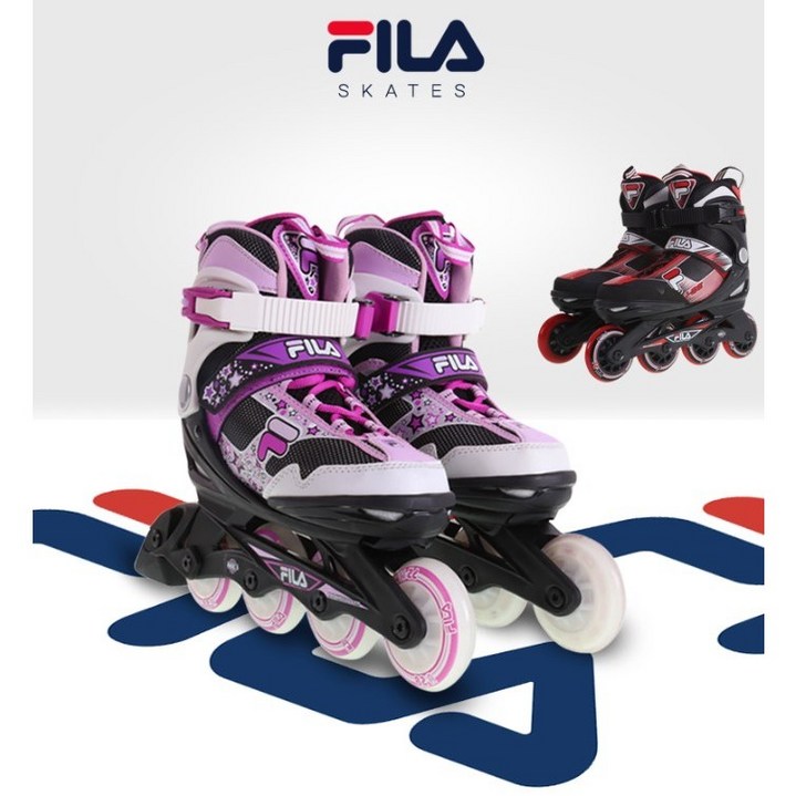 FILA 휠라 아동 인라인 스케이트 J-ONE KR 쿨메쉬원단,1mm단위 미세 사이즈조절,밸크로밴드,고성능베어링,고급브레이크패드, 마젠타
