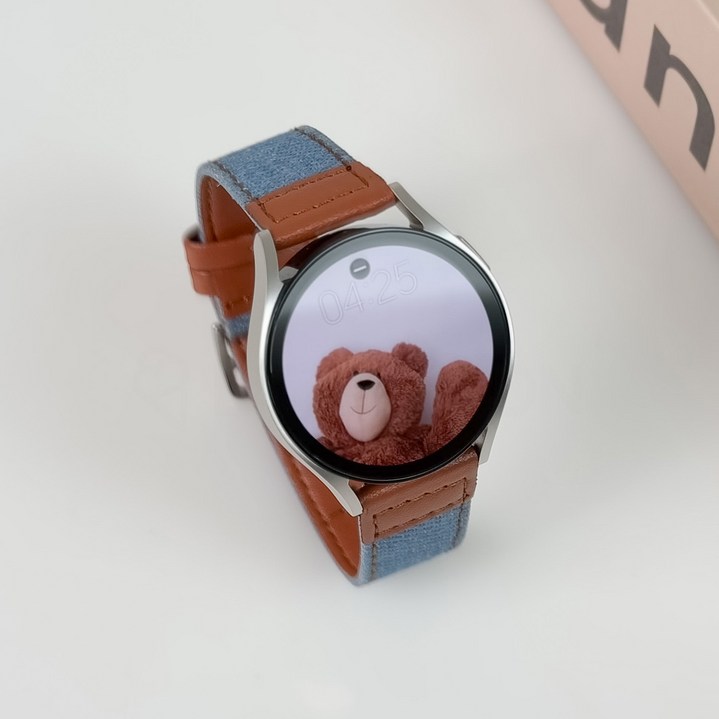 엔터콘 갤럭시워치 투톤 데님 레더 가죽 스트랩