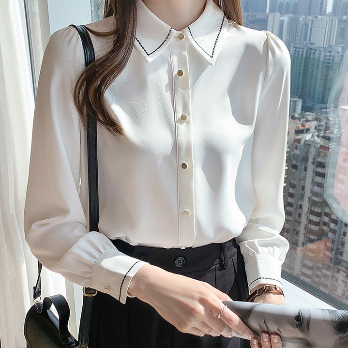 아이엠몽 여성용 스티엘라 캐주얼 정장 스티치 포인트 블라우스